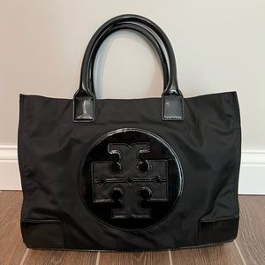 Tory Burch Large Black Ella Nylon Tote